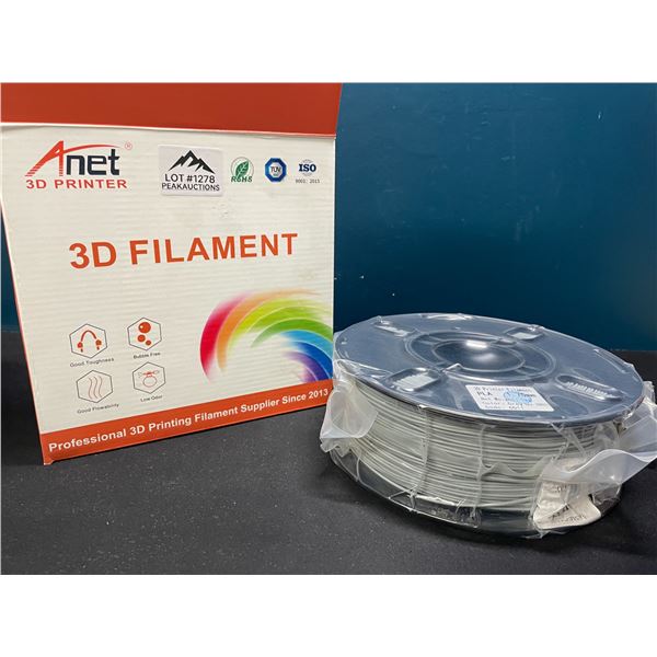 Lot of 1 Roll of 3D Printer PLA Filament - Grey