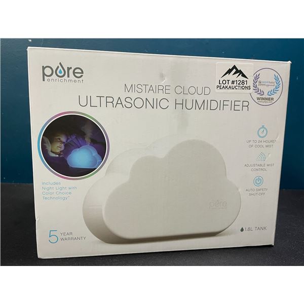 Lot of 1 Pure Mistair Cloud Ultrasonic Cool Mist Humidifier w/ Bult-In Night Light