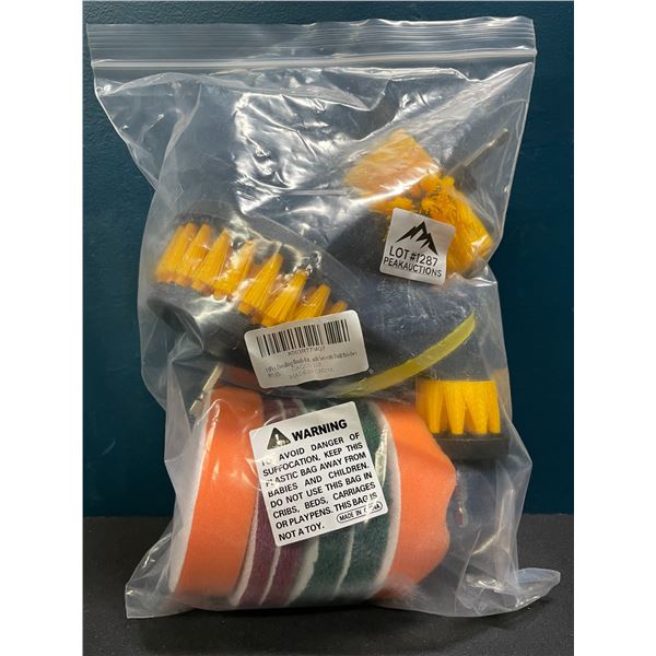 Lot of 1 11-Piece Drill Brush Cleaning Attachment Set - Brand New!