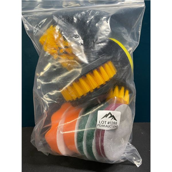 Lot of 1 11-Piece Drill Brush Cleaning Attachment Set - Brand New!