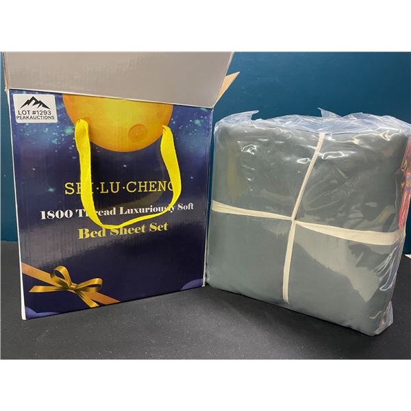 Lot of 1 King Size 1800 Thread Cont Luxuriously Soft 4PC Sheet Set - Dark Grey