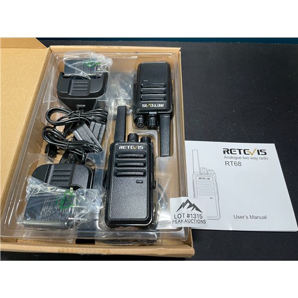 Lot of 1 Set of Retevis RT68 Portable Two-Way Radios/Walkie Talkies