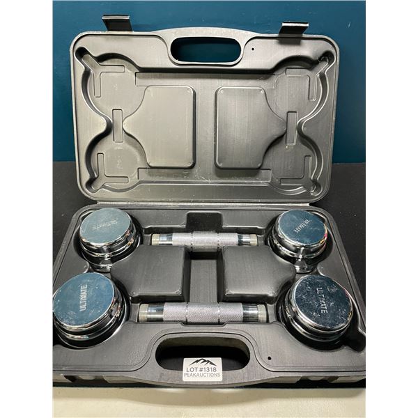 Lot of 1 Chrome Dumbbell Set - 20LB