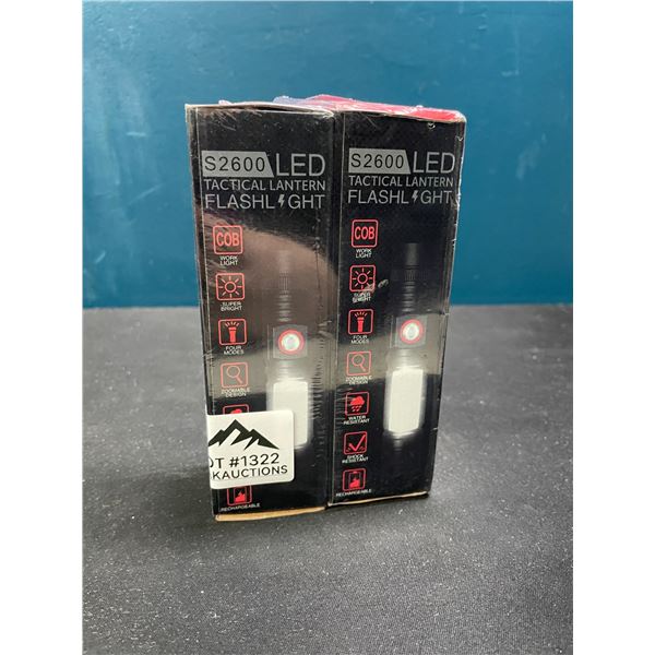 Lot of 2 LED Tactical Flashlights - Brand New Sealed!