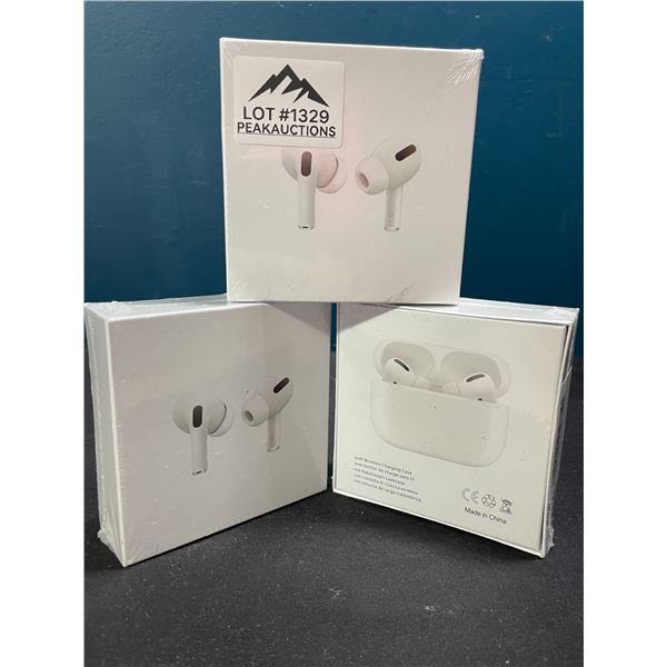 Lot of 3 Pairs of Wireless Bluetooth Earbuds ("Airpod Style")
