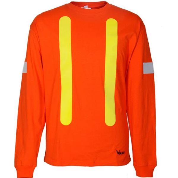 Lot of 1 Viking Long Sleeve Orange Hi-Visibility Shirt - Size 2XL