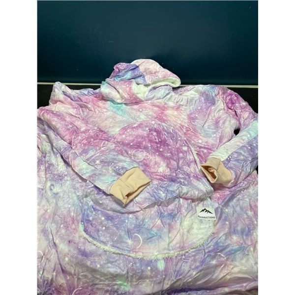 Lot of 1 Wearable Hoodie Blanket - Pink/Purple Galaxy Design