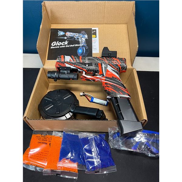 Lot of 1 Gcock Crystal Bullet Series Electric Automatic Gel Ball Blaster Gun w/ Ammo & Accessories