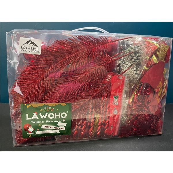 Lot of 1 Box of Red Christmas Balls/Decorations Set