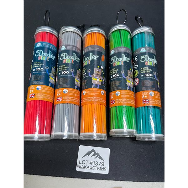 Lot of 5 Packs of 3D Doodle Plastic Filaments