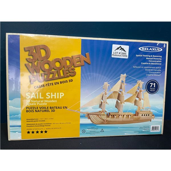 Lot of 1 3D Wooden Puzzle Sail Ship