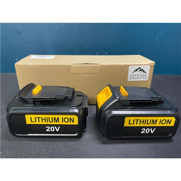 Lot of 2 Rechargeable Lithium Ion Drill Batteries For Dewalt Drills - 20V 5.0Ah - Model:DCB205