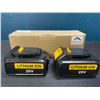 Image 1 : Lot of 2 Rechargeable Lithium Ion Drill Batteries For Dewalt Drills - 20V 5.0Ah - Model:DCB205