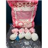 Image 1 : Lot of 1 Pillow and Stuffed Bunnies Set - Zippable Pillow with 8 Bunny Plushies