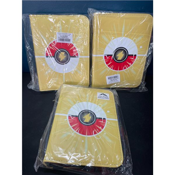 Lot of 3 Pokemon Leather Premium Card Binders - Holds 400 Cards Per Binder!