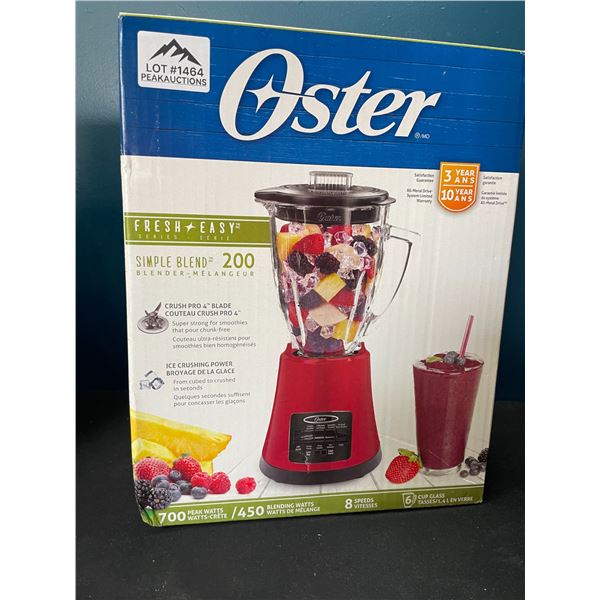 Lot of 1 Oster Simple Blend 700 Watts - Kitchen Blender - Red - BRAND NEW SEALED!