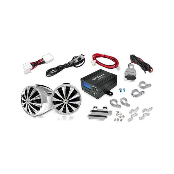 Lot of 1 Lanzar OptiDrive 700 Watt Motorcycle/ATV/Snowmobile Mount 4-Channel Amplifier w/ Speakers