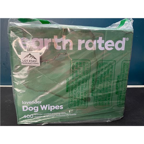 Lot of 1 Box of Earth Rated Lavender Dog Grooming Wipes - 400 Count