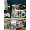 Image 2 : Lot of 1 Xbox 360 w/ Box, Cords, 2 Controllers, and 10 Games - Used