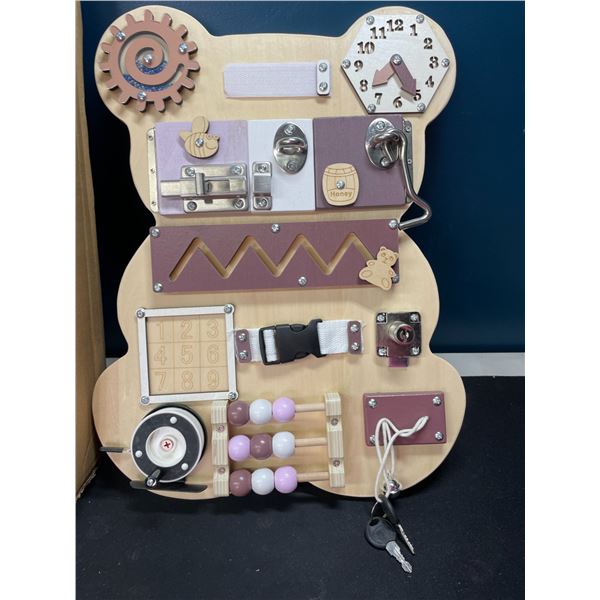 Lot of 1 Busy Board for Toddlers - Bear Design - Brand New!