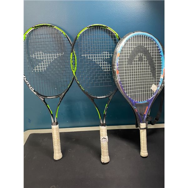 Lot of 3 Tennis Rackets - Used