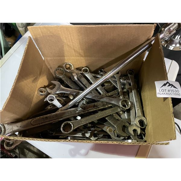 Lot of 1 Box of Assorted Wrenches - Used