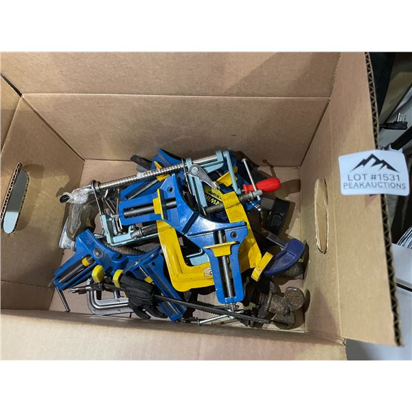 Lot of 1 Box of Assorted Clamps/Tools - Used