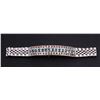 Image 2 : 18K White Gold Cognac Diamond & Greenish Blue Sapphire ID Bracelet by Carlo Rici