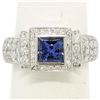 Image 3 : New Platinum 2.37 ctw Tanzanite and Diamond Halo Ring
