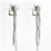 Image 4 : Platinum 14.92 ctw Round VVS G Diamond Long Dangle Drop Fiery Statement Earrings