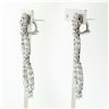 Image 5 : Platinum 14.92 ctw Round VVS G Diamond Long Dangle Drop Fiery Statement Earrings