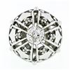 Image 4 : Vintage 14k White Gold 0.39 ctw Old Diamond Round Puffed Dome Bombe Platter Ring