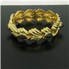 Image 7 : 14k Yellow Gold 6.81 ctw Multi Gemstone Ribbed Wide Leaf Chain Bracelet