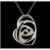 Image 2 : 0.50 ctw Diamond Pendant With Chain - 14KT White Gold