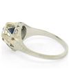 Image 9 : Antique Art Deco 20k White Gold Diamond and Sapphire Engagement Ring