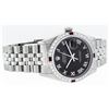 Image 3 : Rolex Mens Stainless Steel Black Roman Diamond & Ruby Datejust Wristwatch 36MM