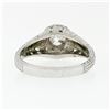 Image 6 : Vintage 14k White Gold 0.68 ctw Old Cut Diamond Solitaire Filigree Engagement Ri