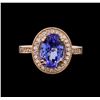 Image 2 : 14KT Rose Gold 3.37 ctw Tanzanite and Diamond Ring