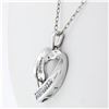 Image 4 : 10k White Gold 0.25 ctw Dual Channel Princess Cut Diamond Open Heart Pendant Nec