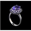 Image 4 : 14KT White Gold 4.45 ctw Tanzanite, Sapphire and Diamond Ring