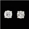 Image 2 : NEW 14k White Gold Simple Classic 0.25 ctw Round Brilliant Diamond Stud Earrings