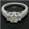 Image 7 : 14k White Gold 1.50 ctw 3 Radiant Diamond Engagement Ring w/ Round Accents Sz 5.