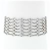 Image 1 : 18k White Gold 6.65 ctw 6 Row Diamond by the Yard Wide Flexible Statement Bracel