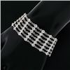 Image 7 : 18k White Gold 6.65 ctw 6 Row Diamond by the Yard Wide Flexible Statement Bracel