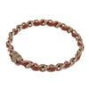 Image 5 : Chanel Red Leather Woven Silver-tone Chain-link CC Bangle Bracelet