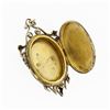 Image 4 : Antique Victorian 14k Gold Seed Pearl & Black Enamel Etched Oval Locket Pendant