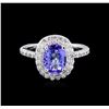 Image 2 : 1.78 ctw Tanzanite and Diamond Ring - 14KT White Gold