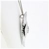 Image 3 : Vintage Handmade 18k White Gold 0.94 ctw Large Open Wire Cushion Pendant Necklac