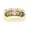 Image 6 : 14k Yellow Gold 1.37 ctw Channel Set Round & Baguette Cut Diamond Wide Band Ring