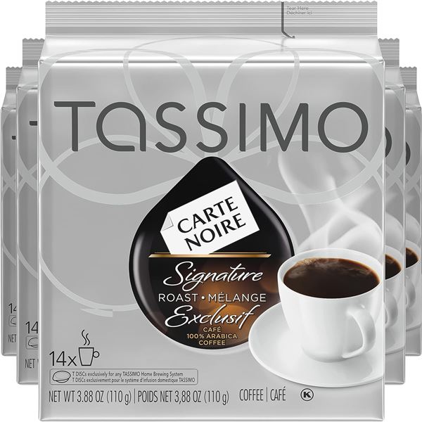 NEW CASE WITH 5 PACKS OF 14 TASSIMO T DISCS CARTE